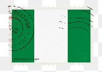 Nigeria flag png post stamp sticker, transparent background