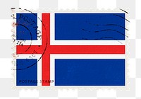 Iceland flag png post stamp sticker, transparent background