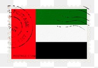 United Arab Emirates, UAE flag png post stamp sticker, transparent background