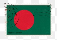 Bangladesh flag png post stamp sticker, transparent background