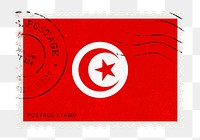 Tunisia flag png post stamp sticker, transparent background