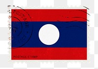 Laos flag png post stamp sticker, transparent background