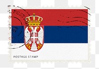 Serbia flag png post stamp sticker, transparent background