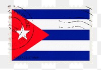 Cuba flag png post stamp sticker, transparent background