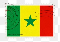 Senegal flag png post stamp sticker, transparent background