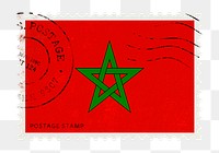 Morocco flag png post stamp sticker, transparent background