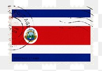 Costa Rica flag png post stamp sticker, transparent background