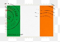 Ireland flag png post stamp sticker, transparent background