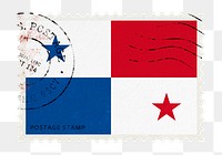 Panama flag png post stamp sticker, transparent background