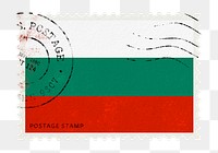 Bulgaria flag png post stamp sticker, transparent background