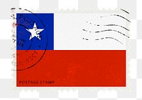 Chile flag png post stamp sticker, transparent background