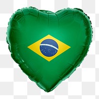 Brazil flag png balloon on transparent background