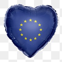 European union flag png balloon on transparent background