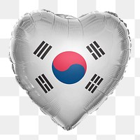 South Korean flag png balloon on transparent background