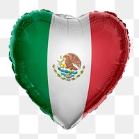 Mexico flag png balloon on transparent background