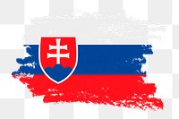 Flag of Slovakia png sticker, paint stroke design, transparent background