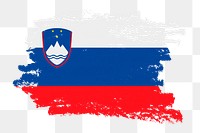 Flag of Slovenia png sticker, paint stroke design, transparent background