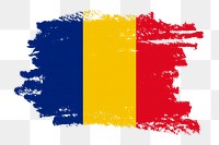 Flag of Romania png sticker, paint stroke design, transparent background