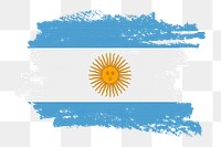 Flag of Argentina png sticker, paint stroke design, transparent background