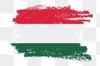 Flag of Hungary png sticker, paint stroke design, transparent background