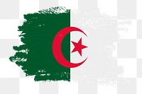 Flag of Algeria png sticker, paint stroke design, transparent background