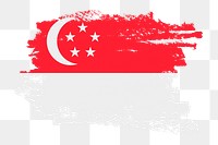 Flag of Singapore png sticker, paint stroke design, transparent background