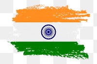 Flag of India png sticker, paint stroke design, transparent background