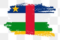 Png flag of the Central African Republic sticker, paint stroke design, transparent background