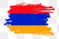 Flag of Armenia png sticker, paint stroke design, transparent background