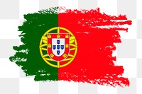 Flag of Portugal png sticker, paint stroke design, transparent background