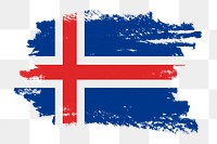 Flag of Iceland png sticker, paint stroke design, transparent background