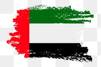 Flag of UAE png sticker, paint stroke design, transparent background