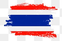 Thai flag png sticker, paint stroke design, transparent background