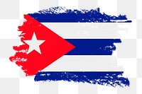 Flag of Cuba png sticker, paint stroke design, transparent background