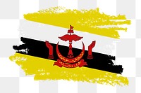 Flag of Brunei png sticker, paint stroke design, transparent background