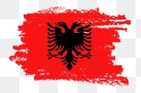 Albanian flag png sticker, paint stroke design, transparent background