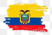 Ecuadorian flag png sticker, paint stroke design, transparent background