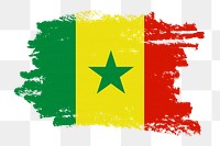 Flag of Senegal png sticker, paint stroke design, transparent background