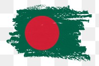 Flag of Bangladesh png sticker, paint stroke design, transparent background