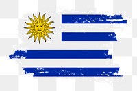 Flag of Uruguay png sticker, paint stroke design, transparent background