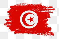 Flag of Tunisia png sticker, paint stroke design, transparent background