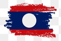 Flag of Laos png sticker, paint stroke design, transparent background