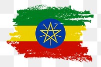 Flag of Ethiopia png sticker, paint stroke design, transparent background