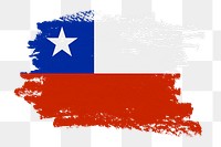 Flag of Chile png sticker, paint stroke design, transparent background