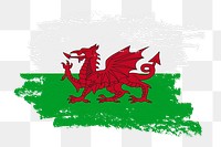 Flag of Wales png sticker, paint stroke design, transparent background