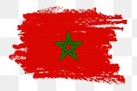 Flag of Morocco png sticker, paint stroke design, transparent background