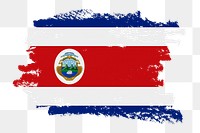 Png flag of Costa Rica sticker, paint stroke design, transparent background