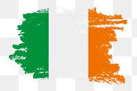 Flag of Ireland png sticker, paint stroke design, transparent background