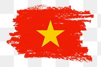 Flag of Vietnam png sticker, paint stroke design, transparent background