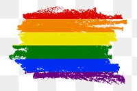 Rainbow flag png sticker, paint stroke design, transparent background